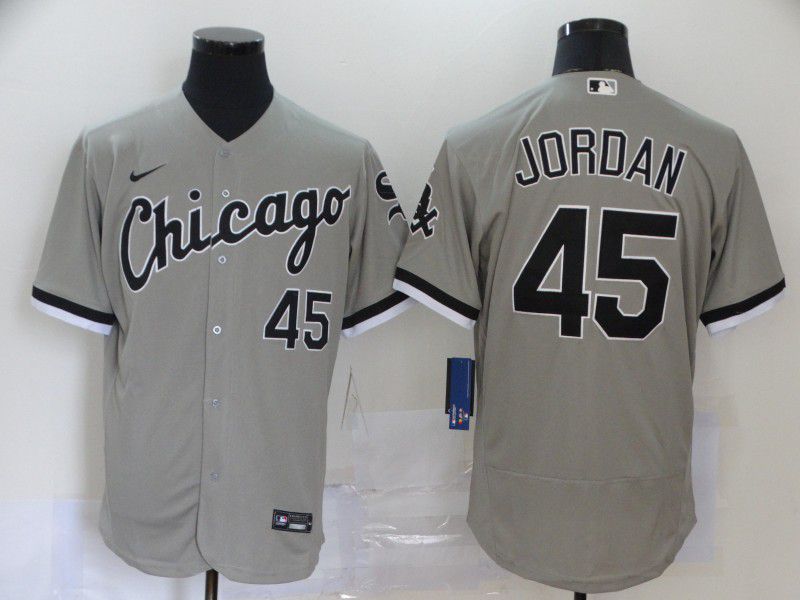 Men Chicago White Sox #45 Jordan Grey Elite Nike MLB Jerseys->chicago white sox->MLB Jersey